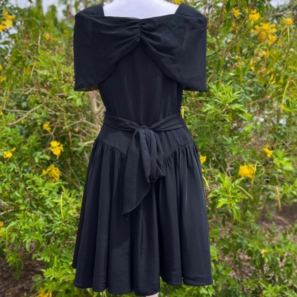 Black Vintage 80s Anna dress - Picture 6 of 6